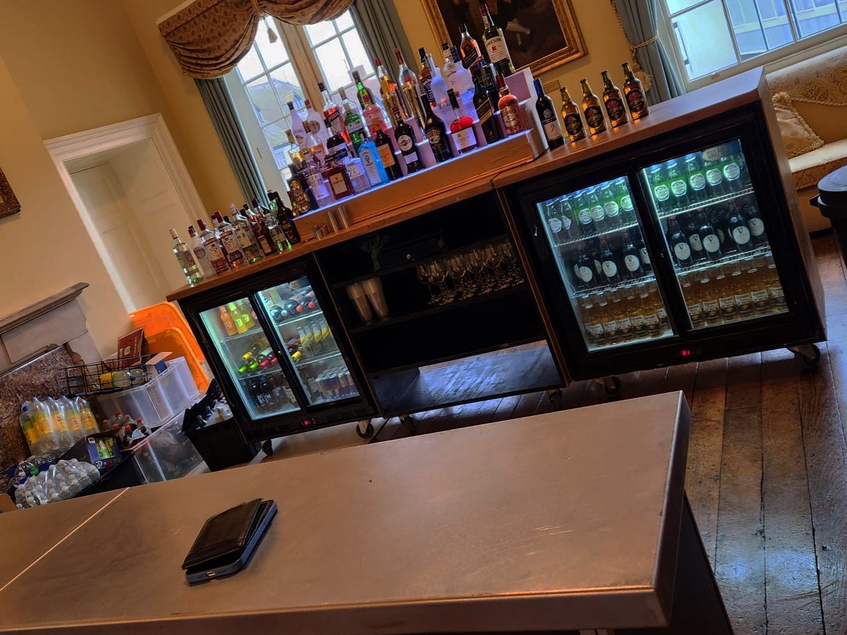 Indoor mobile bar hire setup for a London house party